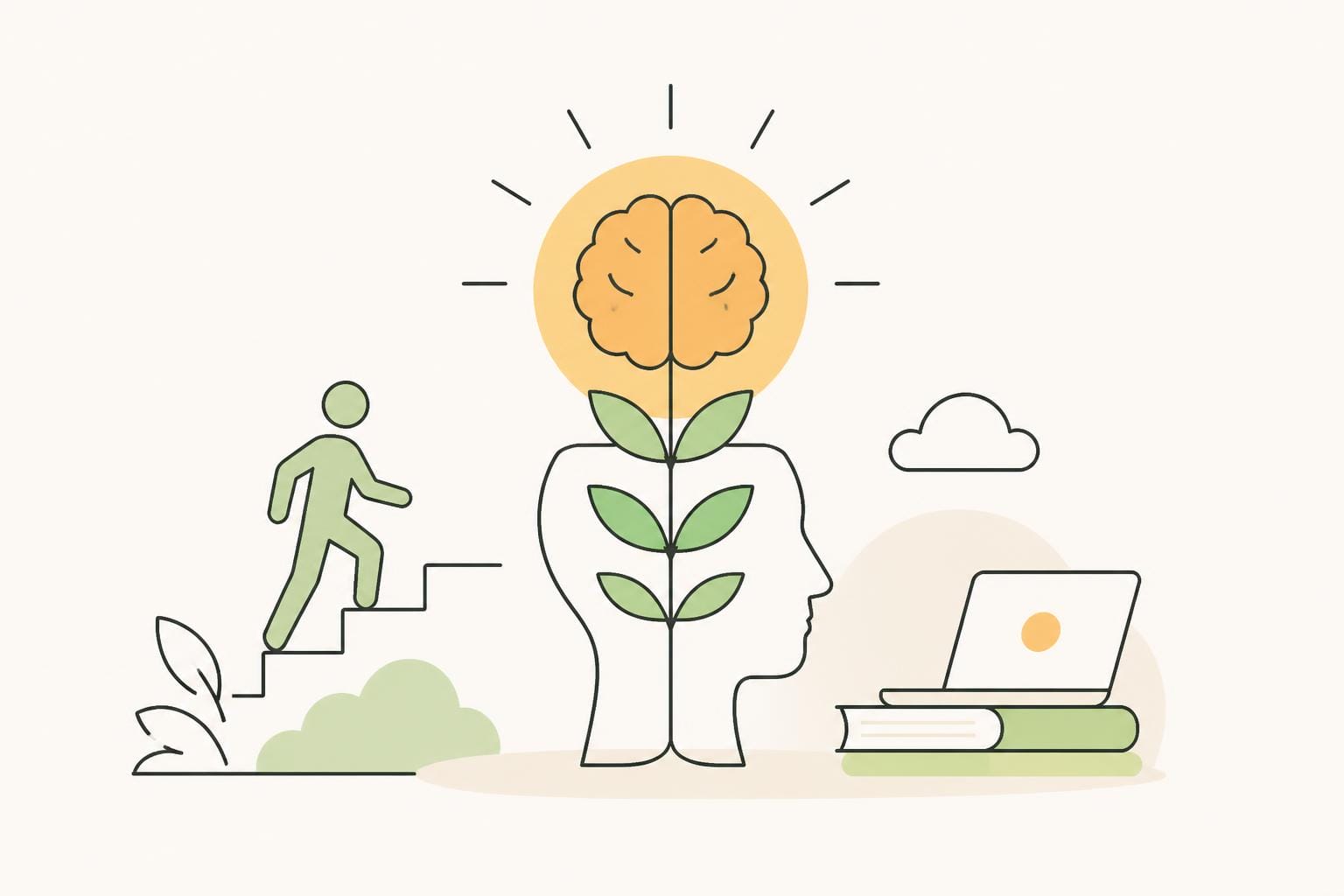 Illustration zum Beitrag: Mindset für den Start in einen Fernlehrgang – Blogreihe