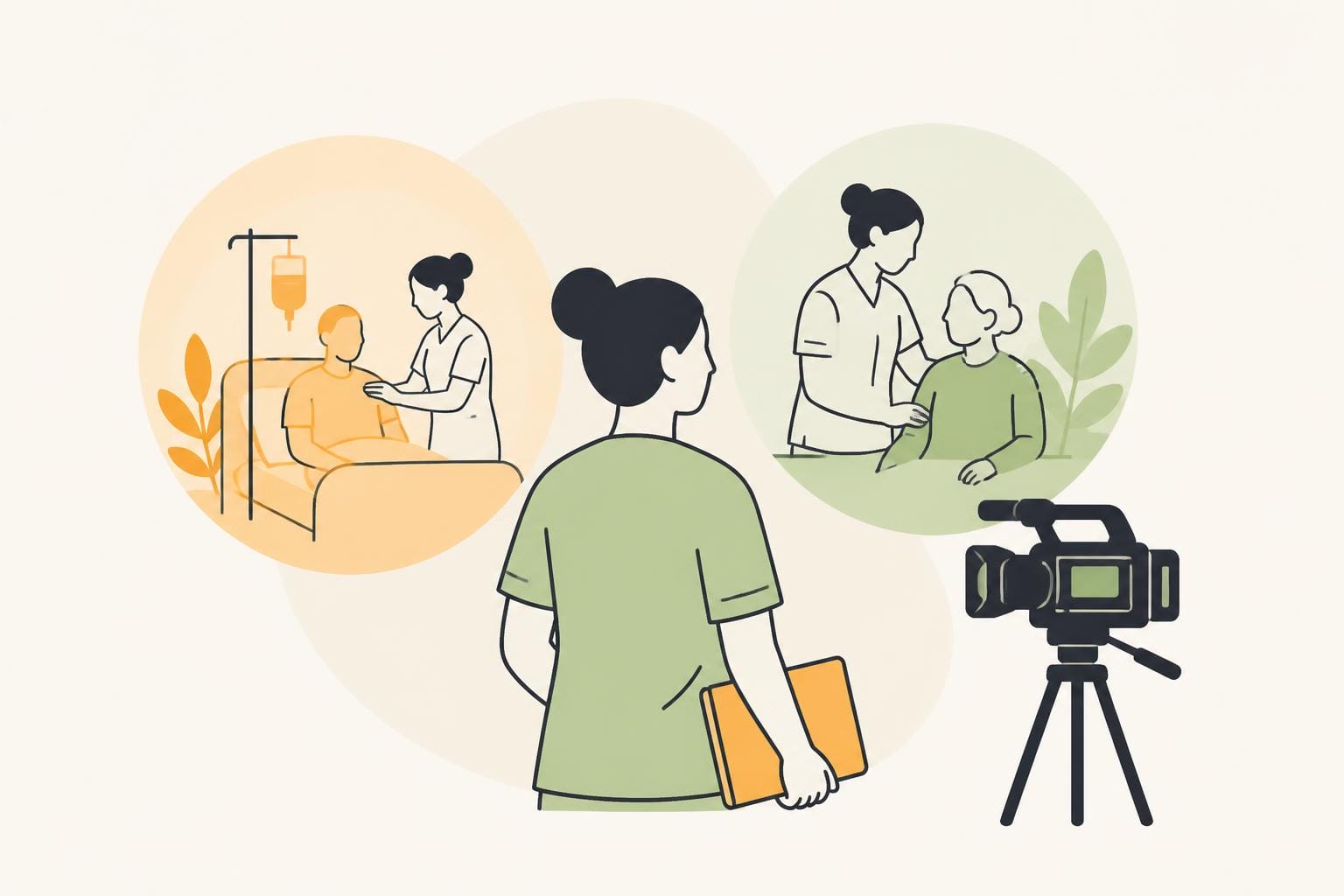 Illustration zum Beitrag: Der Pflegeberuf – zwei WDR Dokus im Blickpunkt