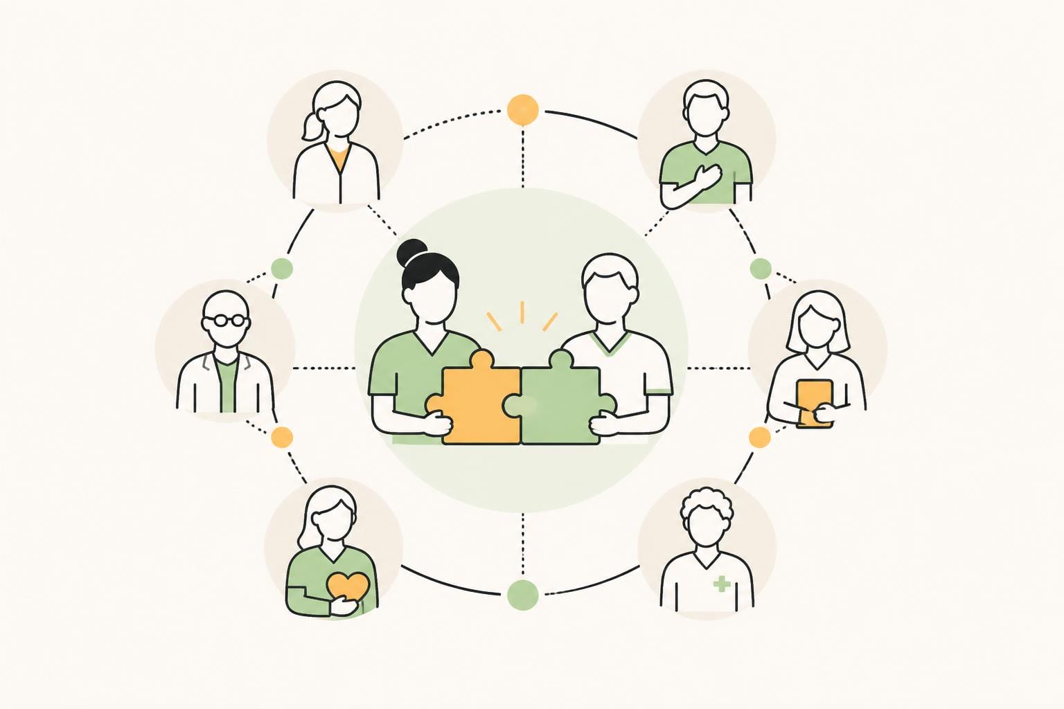 Illustration zum Beitrag: Netzwerken in der Pflege – zusammenbringen wer sich braucht