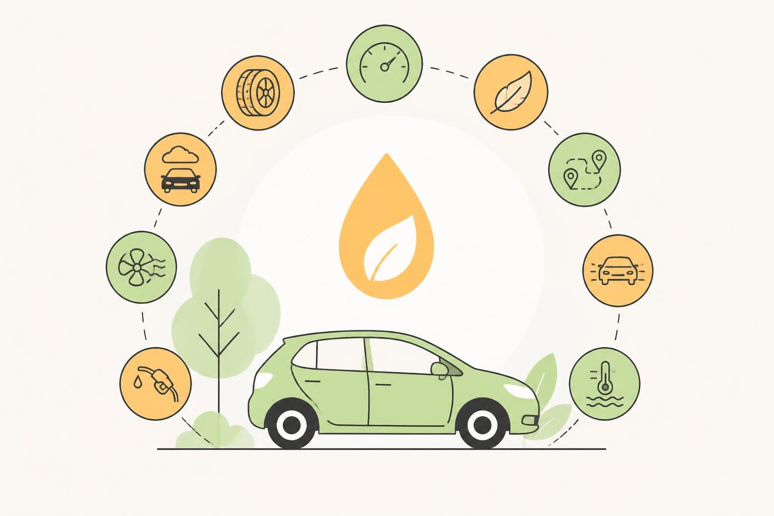 Illustration zum Beitrag: Energieverbrauch – 10 Tipps um Sprit zu sparen