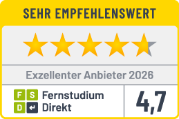 Sehr empfehlenswert, 4,7 von 5 bei FernstudiumDirekt